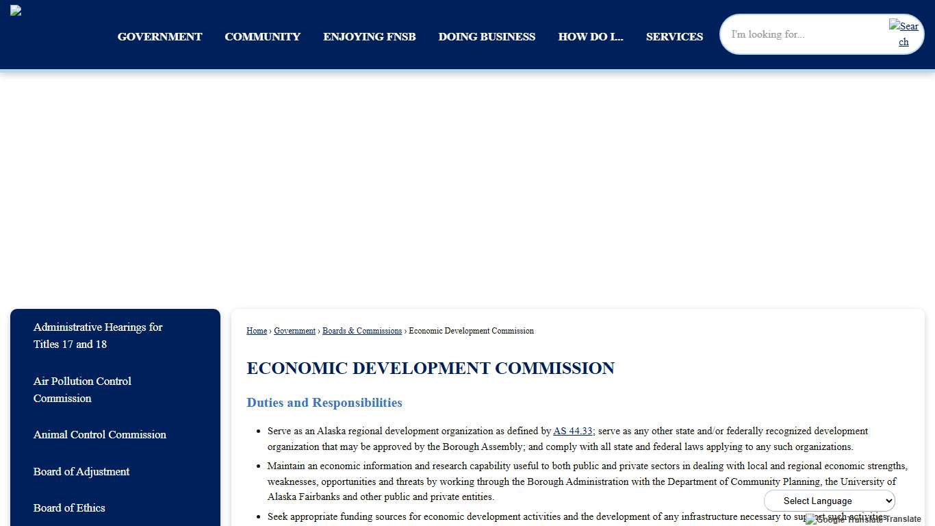 Economic Development Commission Fairbanks North Star Borough, AK
